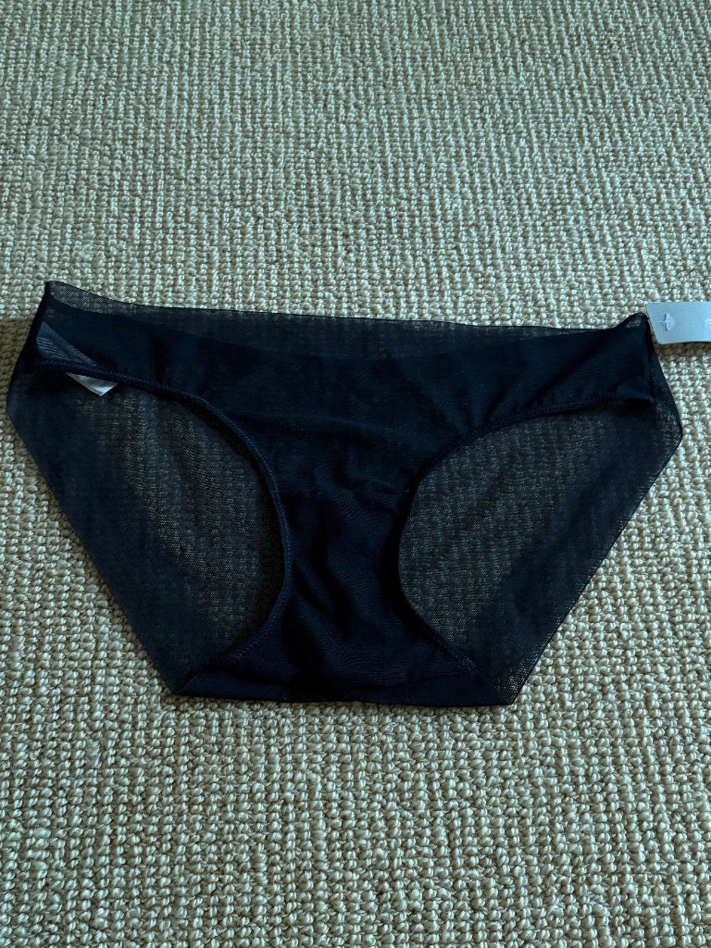 J.Crew Black Sheer Mesh Bikini Briefs, Size Small NWT